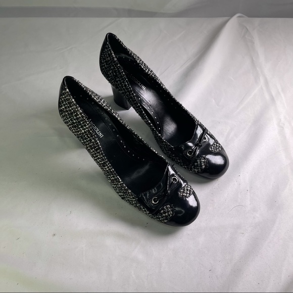 ENZO ANGIOLINI Patent Leather Tweed Heel Pumps - Picture 4 of 7